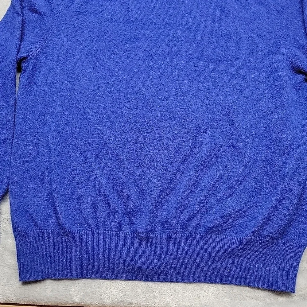 Kenneth Roberts Sweater Mens XL Blue V-Neck Cashmere Soft Warm Pullover